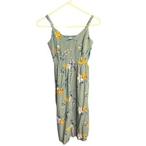 Old Navy Green Floral Midi Dress